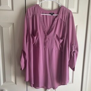 Torrid Mauve V-Neck Blouse